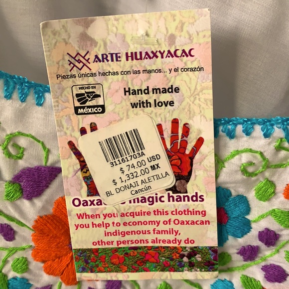 Brand New Bought in Mexico Hand-Embroidered Top - Picture 6 of 6